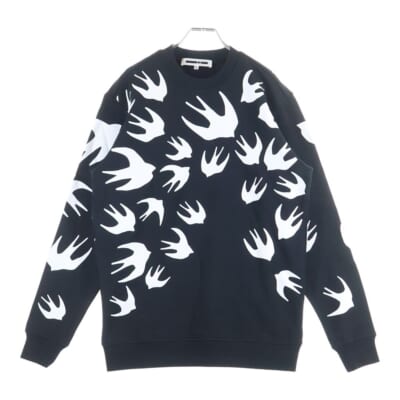 Swallow Print Long Sleeve Sweatshirt スワロープリント クルーネックスウェットトレーナー ブラック545415 RLT72 Sランク