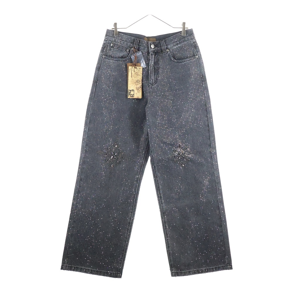 20K Diamond Stellar Denim Pants スパンコール装飾 デニムパンツ グレー Sランク