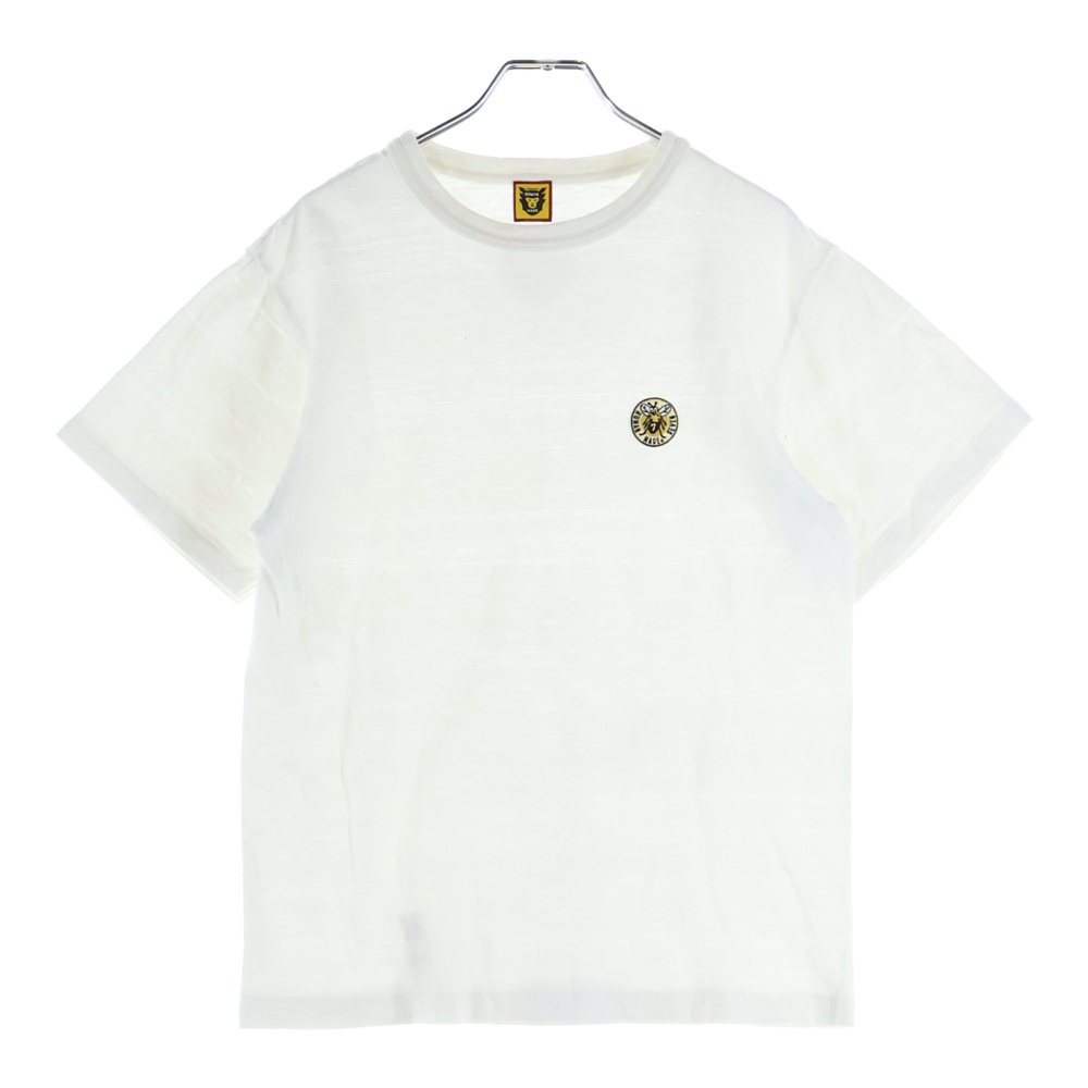 胸ワッペン ビー デザイン 半袖Tシャツ カットソー ホワイト Bランク