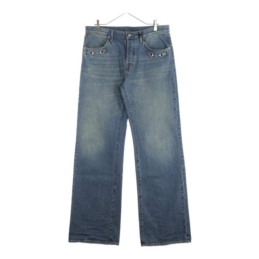 26SS By Demna Gvasalia Horsebit Detail Cotton Denim Pants デムナヴァザリア ホースビットディテール ボタンフライコットンデニムパンツ ?860844 XDDF0 4011 Sランク