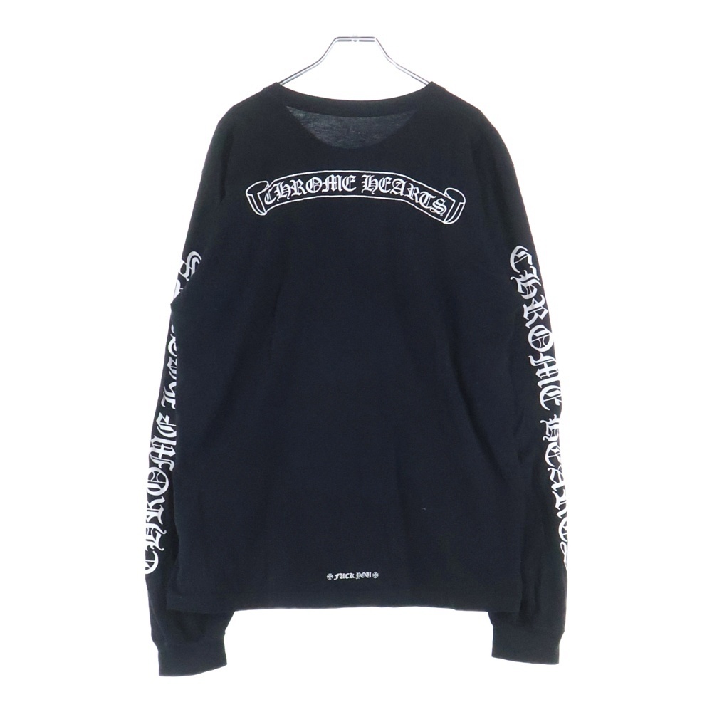 CH SCROLL LABEL FUCKYOU L/S / スクロールラベル ファックユー アームプリント長袖Tシャツ ブラック Bランク