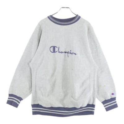 90s REVERSE WEAVE SWEAT リバースウィーブ スウェット 刺繍タグ グレー Bランク