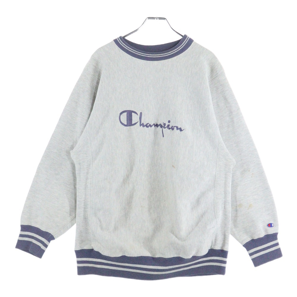 90s REVERSE WEAVE SWEAT リバースウィーブ スウェット 刺繍タグ グレー Bランク