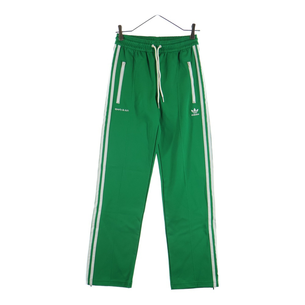 × SPORTY&RICH TRACK PANTS スポーティーアンドリッチ サイドライン トラックパンツ グリーン IB2154 Sランク