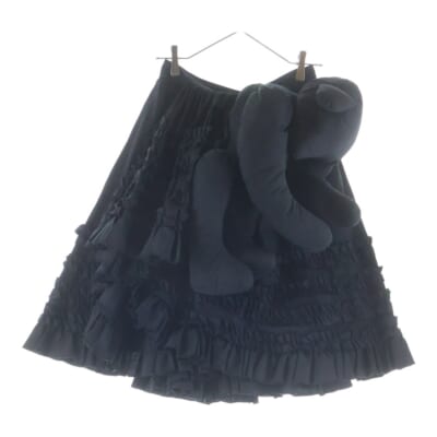 21SS Bear Ruffle Skirt クマ フリル スカート ブラック NG-S001 レディース Aランク