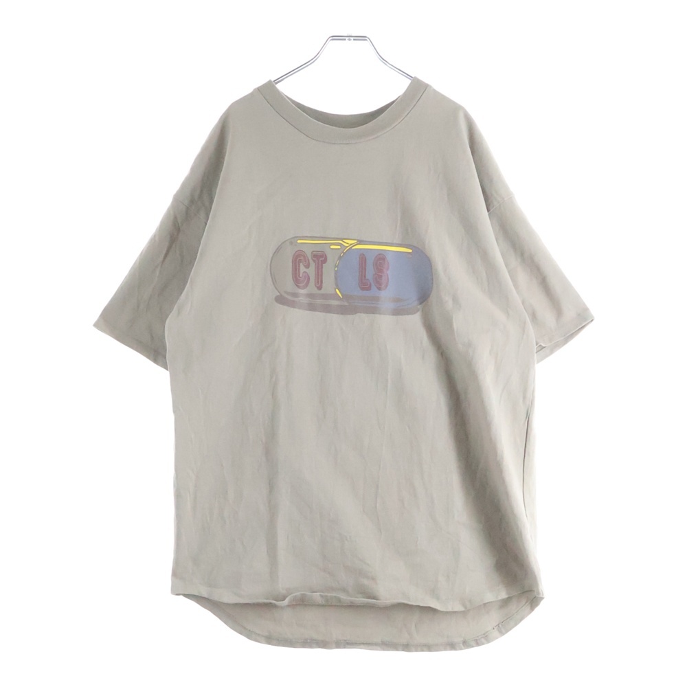 21SS CTLS I PILLS TEE グラフィックプリント クルーネック 半袖Tシャツ カットソー ベージュ 2101090307 Bランク