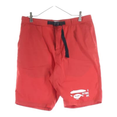 ポリエステル フロントプリント ハーフパンツ ショーツ レッド 001SPA301008X Bランク