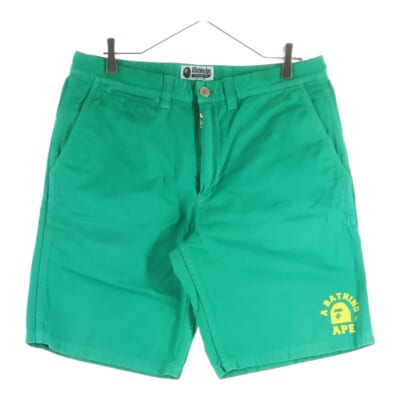 コットン フロントプリント ハーフパンツ ショーツ グリーン 001SP0301005X Bランク