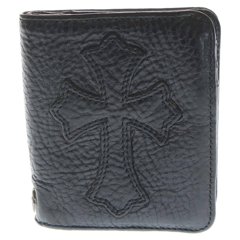 DR DIGIACOMO 1CEME ディジャコモ クロスパッチ グロメット付二つ折り財布 ブラック Aランク