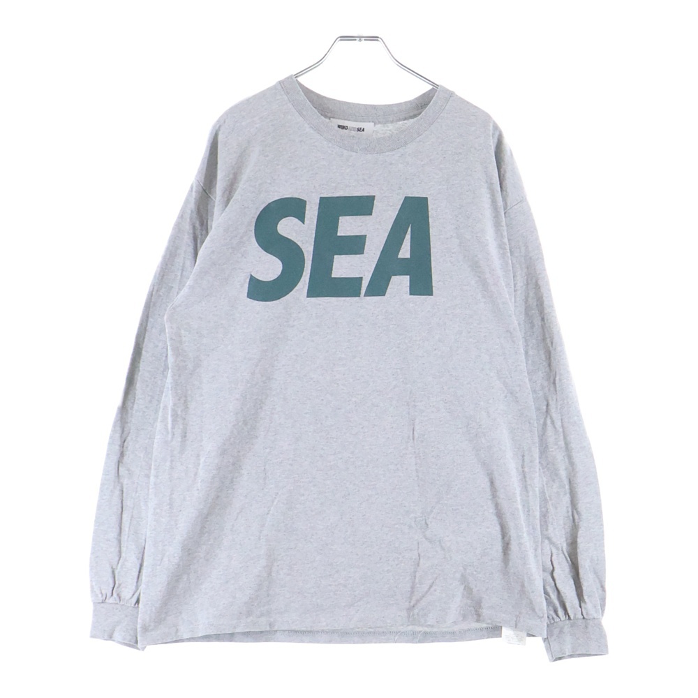 L/S TEE ロゴプリント ロンT 長袖Tシャツ カットソー グレー WDS-SEA-04 Bランク