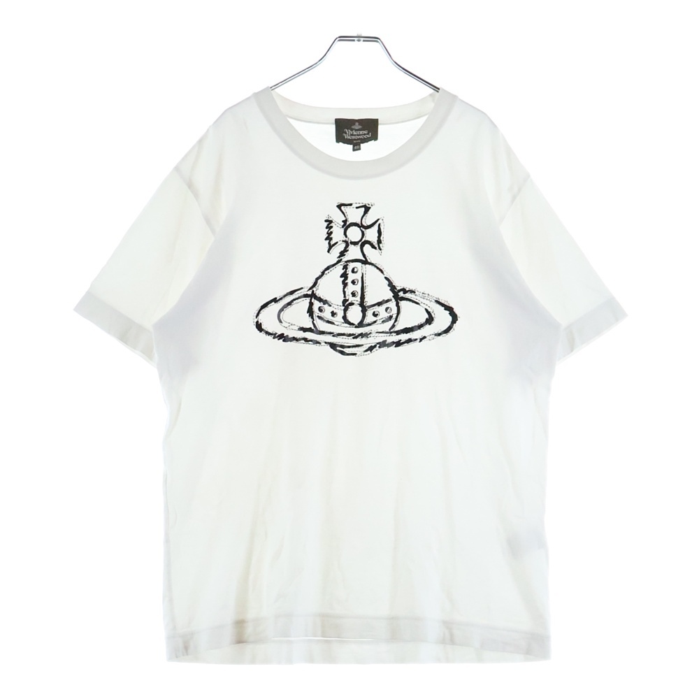 フロントロゴプリント 半袖Tシャツ コットン ホワイト Bランク