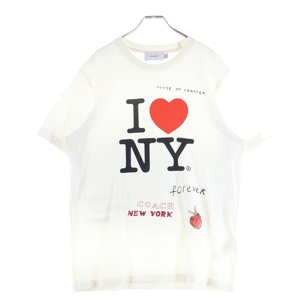 NY Tee CBR24 アイラブニューヨークプリント半袖Tシャツ ホワイト CBR24 Bランク