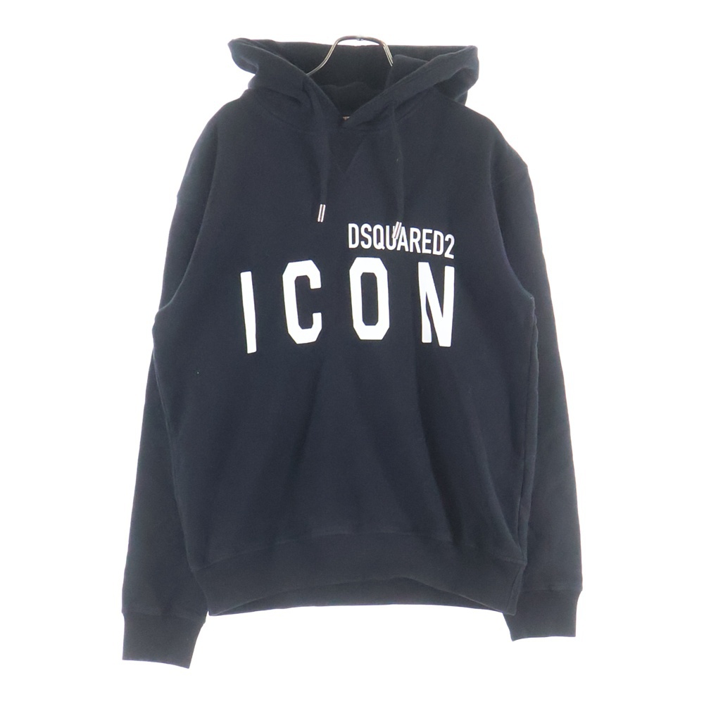 ICON Hooded Sweatshirt フロントプリント プルオーバーパーカー ブラック S79GU0002/S25042 Bランク