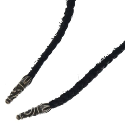 LEATHER BRAID SCROLL ネックレス レザーブレイドネックレス ブラック/シルバー BCA377 Bランク