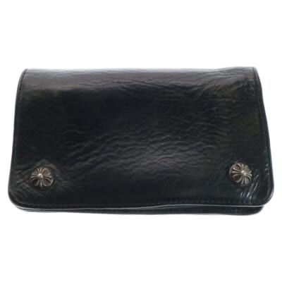 1ZIP 1ジップ クロスボールボタンレザーウォレット 財布 ブラック BCA363 Bランク