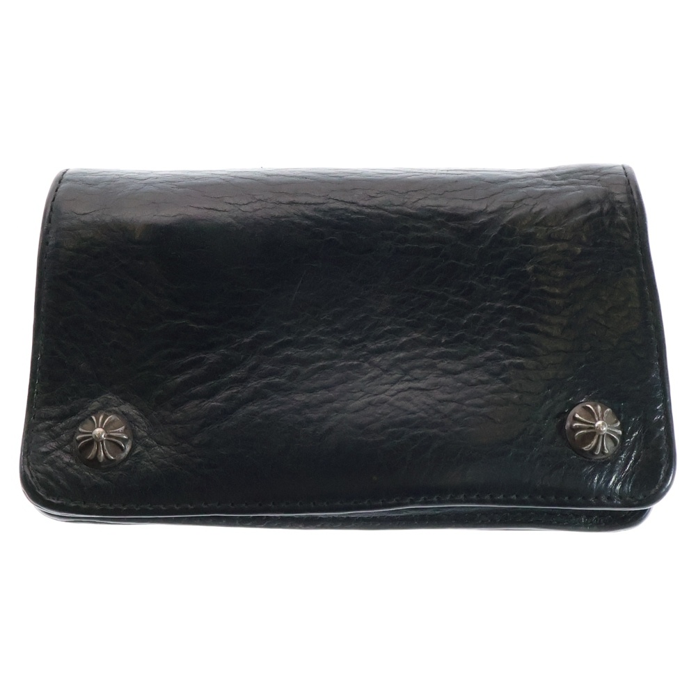 1ZIP 1ジップ クロスボールボタンレザーウォレット 財布 ブラック BCA363 Bランク