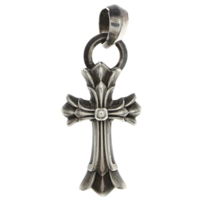 CBL CH CROSS SML W/ATTACHED BALE ベイル付きダブルCHクロス ペンダントトップ シルバー Bランク