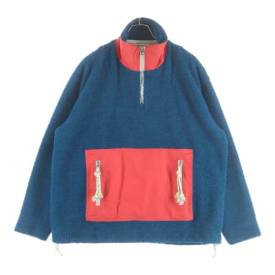 Boa Fleece Half Zip Pullover Jacket FN-MN-SWEA000047 ボアハーフジップフリースジャケット グリーン/レッド Bランク