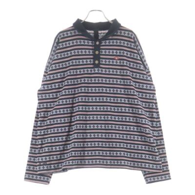 × マッティボーイ ワイノット チョンパー刺繍 ストライプ ポロ ロングスリーブシャツ マルチカラー Bランク