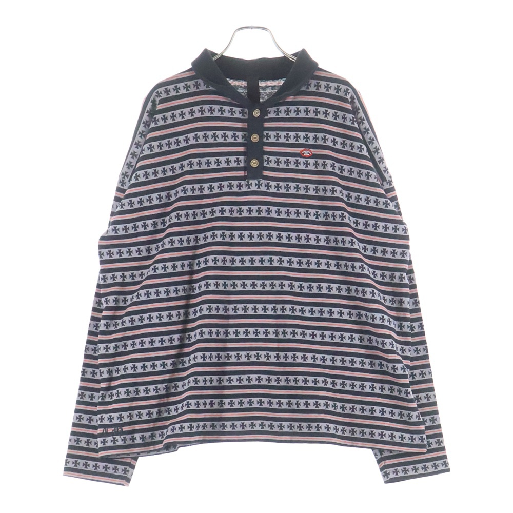 × マッティボーイ ワイノット チョンパー刺繍 ストライプ ポロ ロングスリーブシャツ マルチカラー Bランク