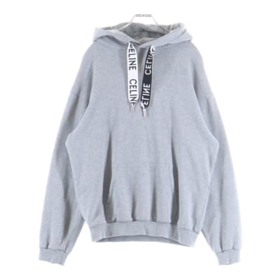 21AW Loose Sweatshirt In Cotton Fleece ドローコード フーディー スウェット プルオーバーパーカー グレー 2Y468670Q Aランク