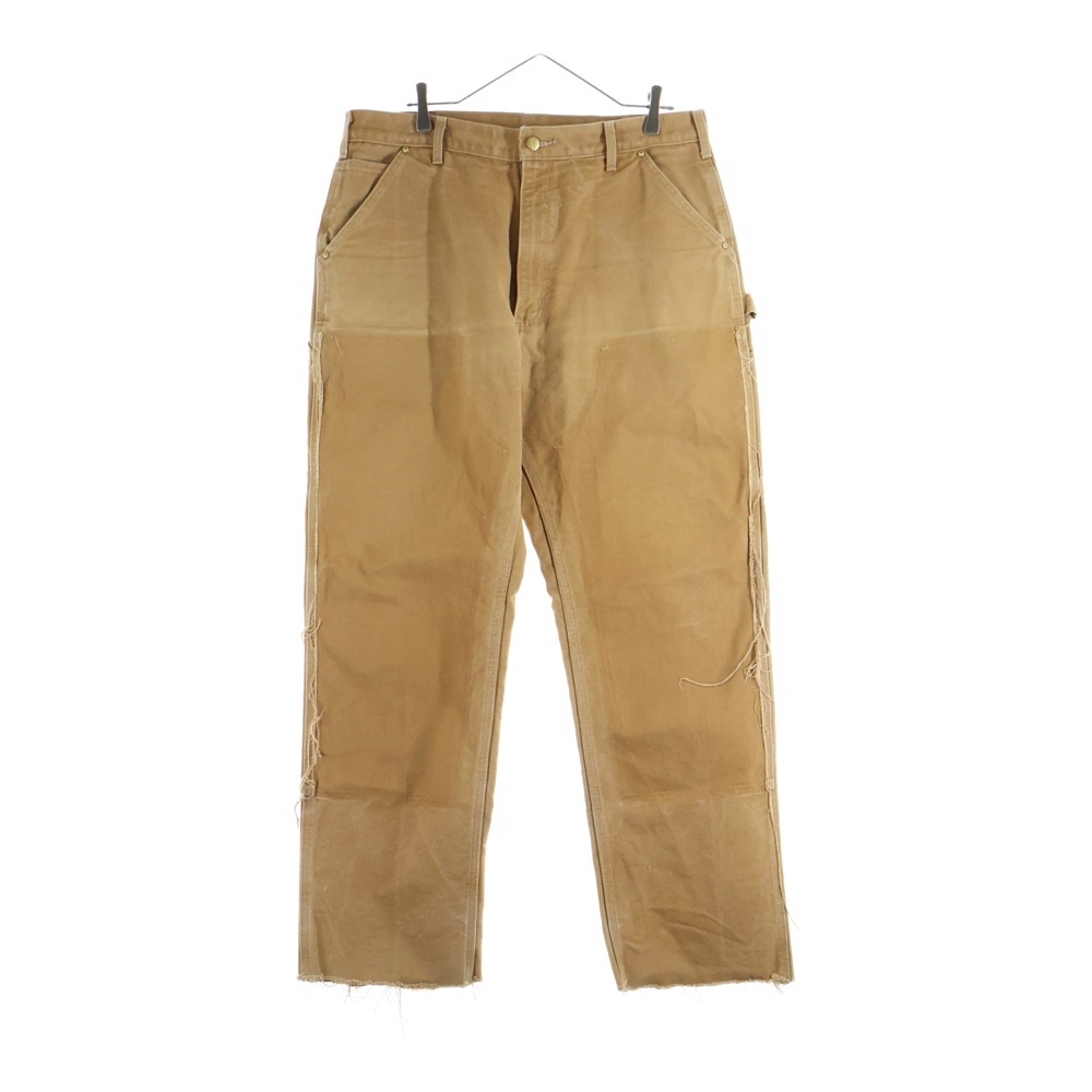 USA製 90s ダブルニー ニーパッチ脱着 カットオフ ダック ペインターパンツ 36×36 キャメル Bランク