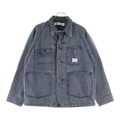 19SS VINTAGE COVER ALL ヴィンテージカバーオール フロントボタン デニムカバーオール ブラック Bランク