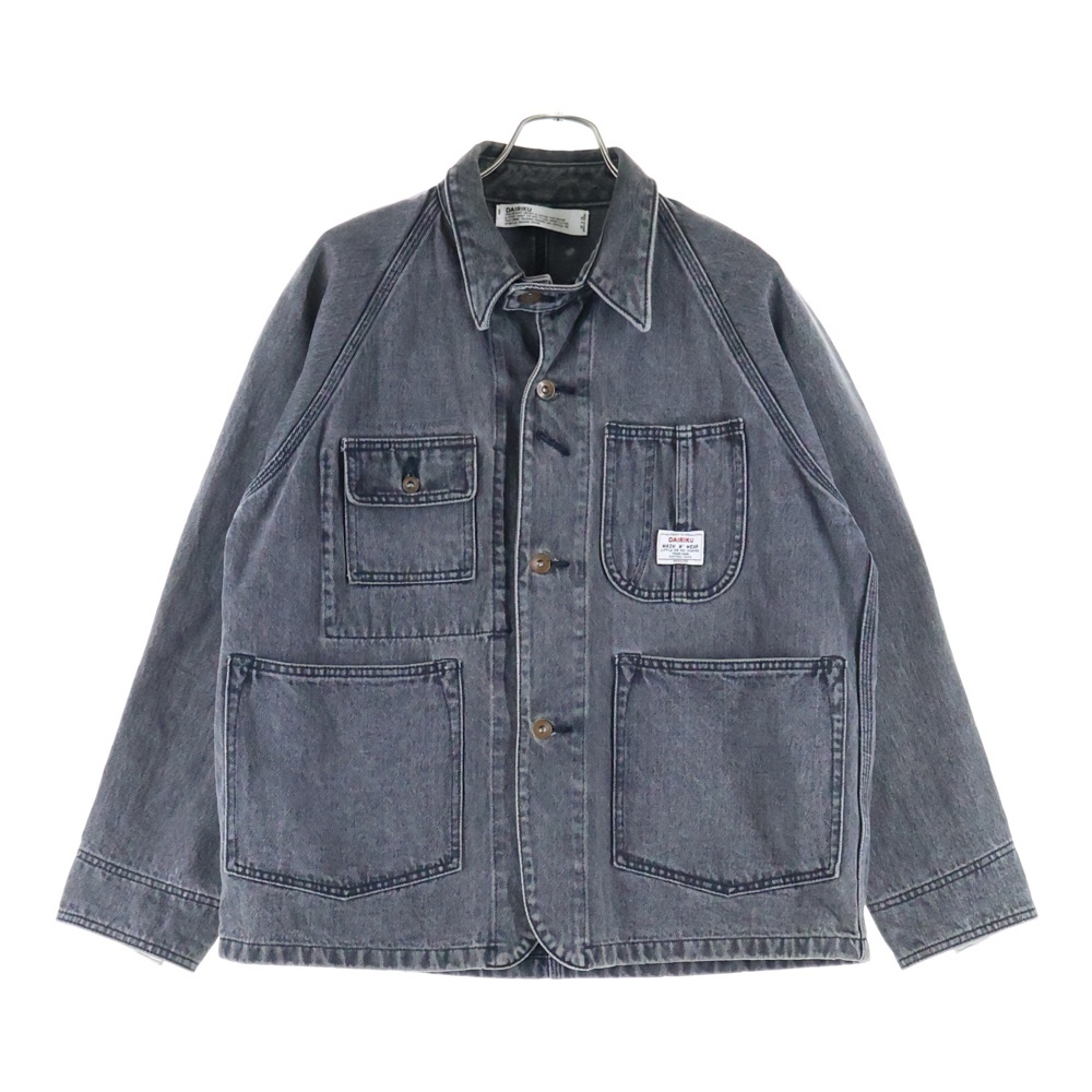 19SS VINTAGE COVER ALL ヴィンテージカバーオール フロントボタン デニムカバーオール ブラック Bランク