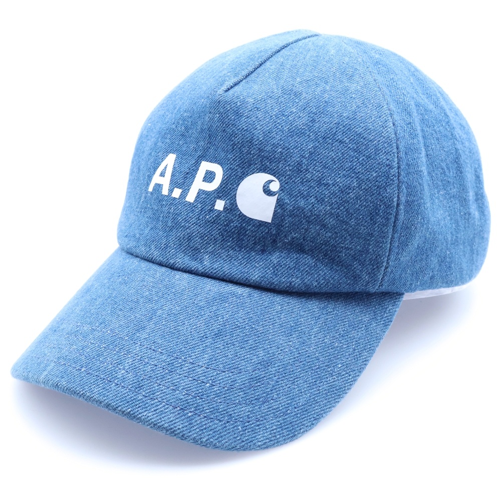×Carhartt WIP CAP カーハート ロゴプリント デニムキャップ 帽子 インディゴ Aランク