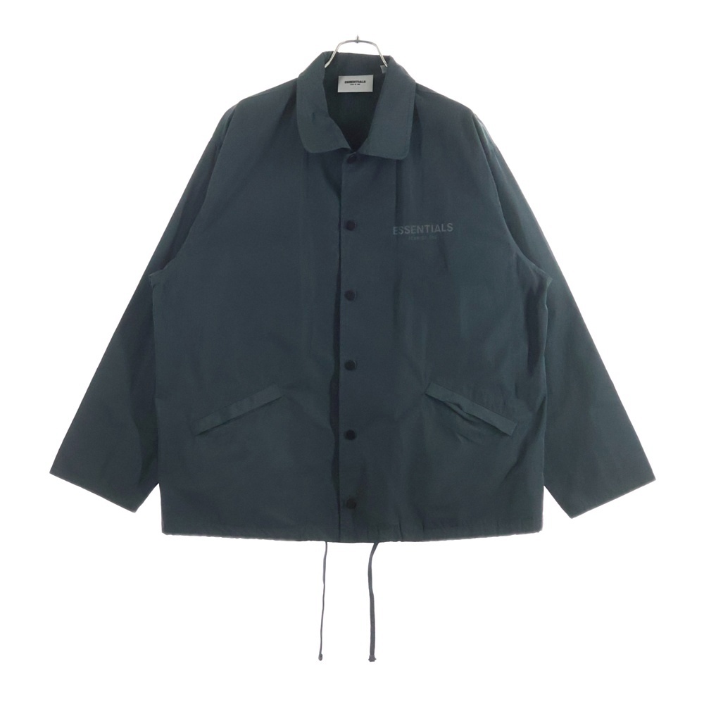 バックロゴ ナイロン コーチジャケット ブラック Bランク