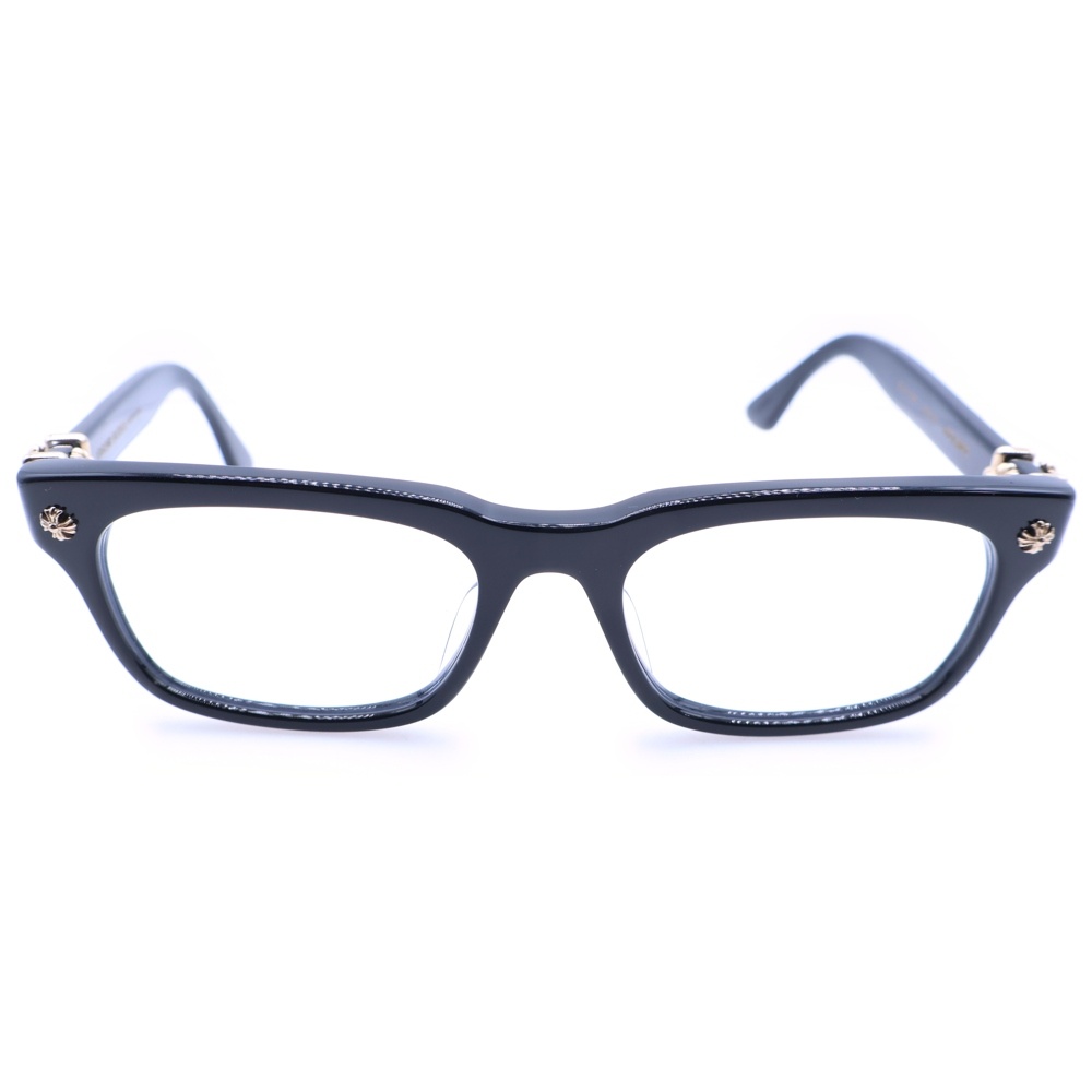 VAGILANTE ヴァジランテ クロステンプル スクエアフレーム クリアレンズ メガネ 眼鏡 アイウェア ブラック/ゴールド Bランク