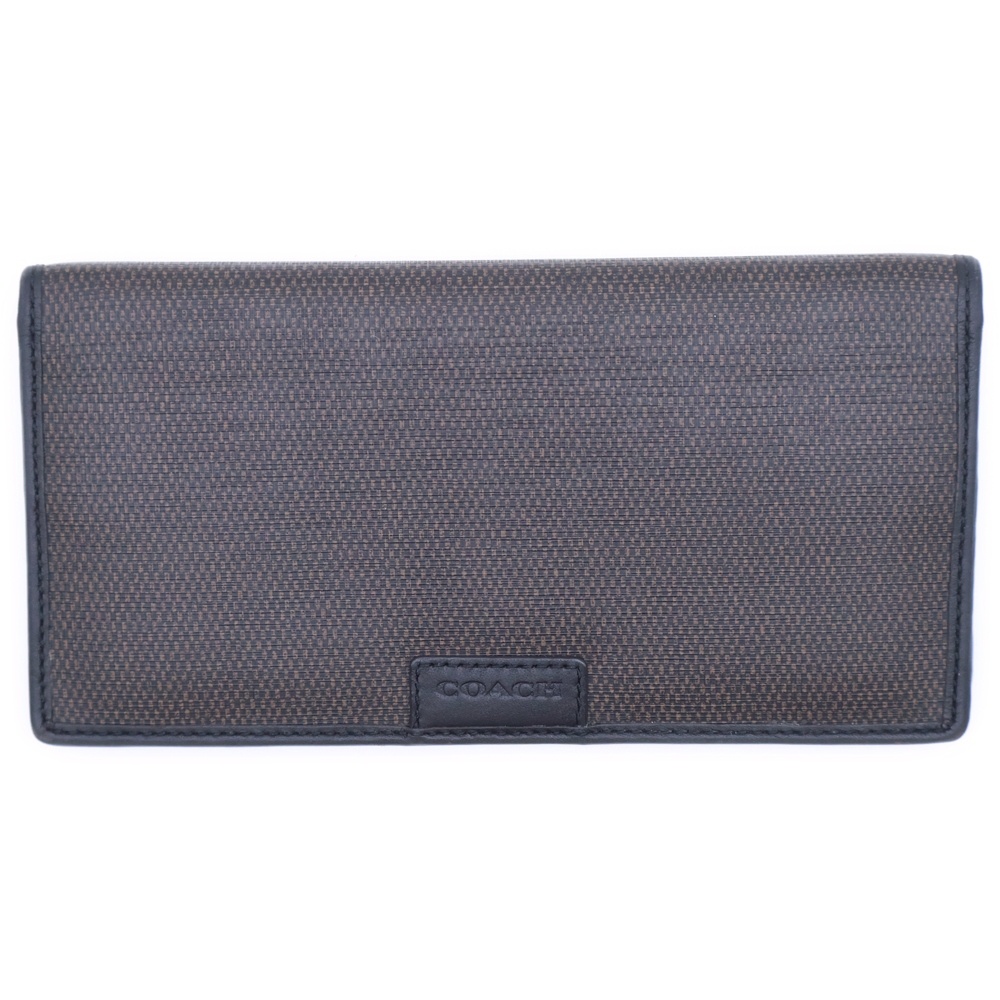 二つ折り財布 ロングウォレット ブラウン レザー Aランク