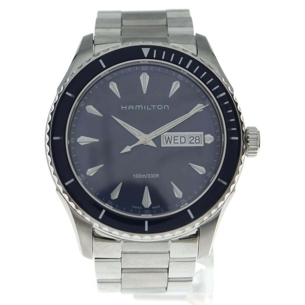 H37551141 ジャズマスター Seaview ブルー文字盤 SS/QZ ステンレス クォーツ Sランク