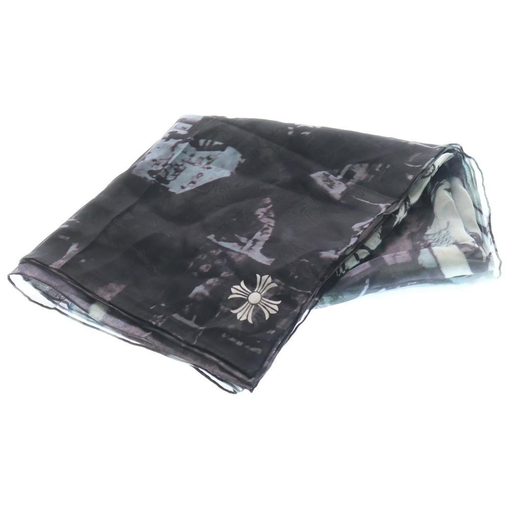 LIPSTONGUE ROLLING STONES SILK SCARF リップアンドタン ローリングストーンズ シルク総柄スカーフ ブラック Bランク