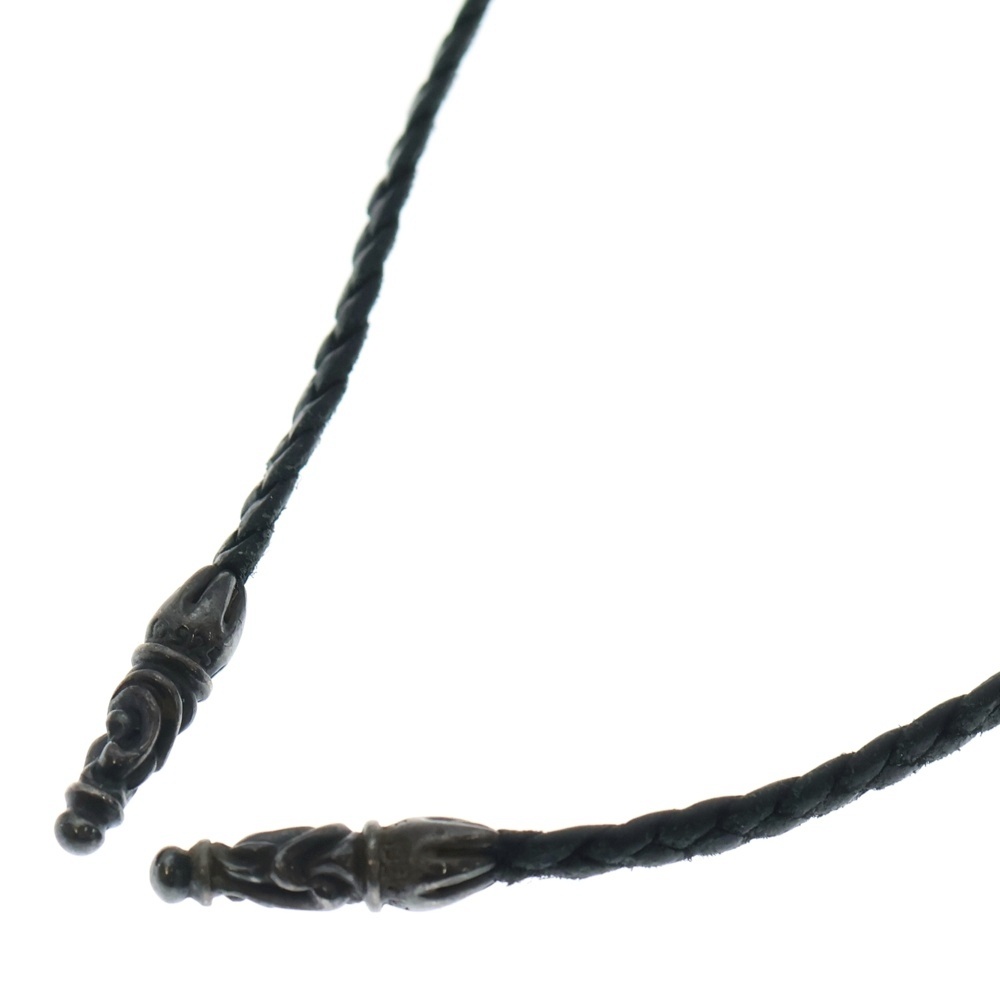 EATHER BRAID ネックレス レザーブレイド スクロール ボロチップ ネックレス ブラック/シルバー Bランク