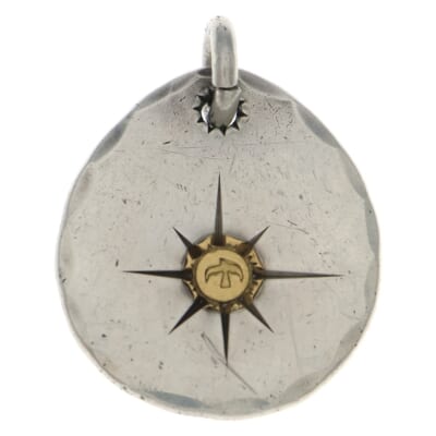 たたきメタル中 ペンダントトップ シルバー/ゴールド BGA066 Bランク