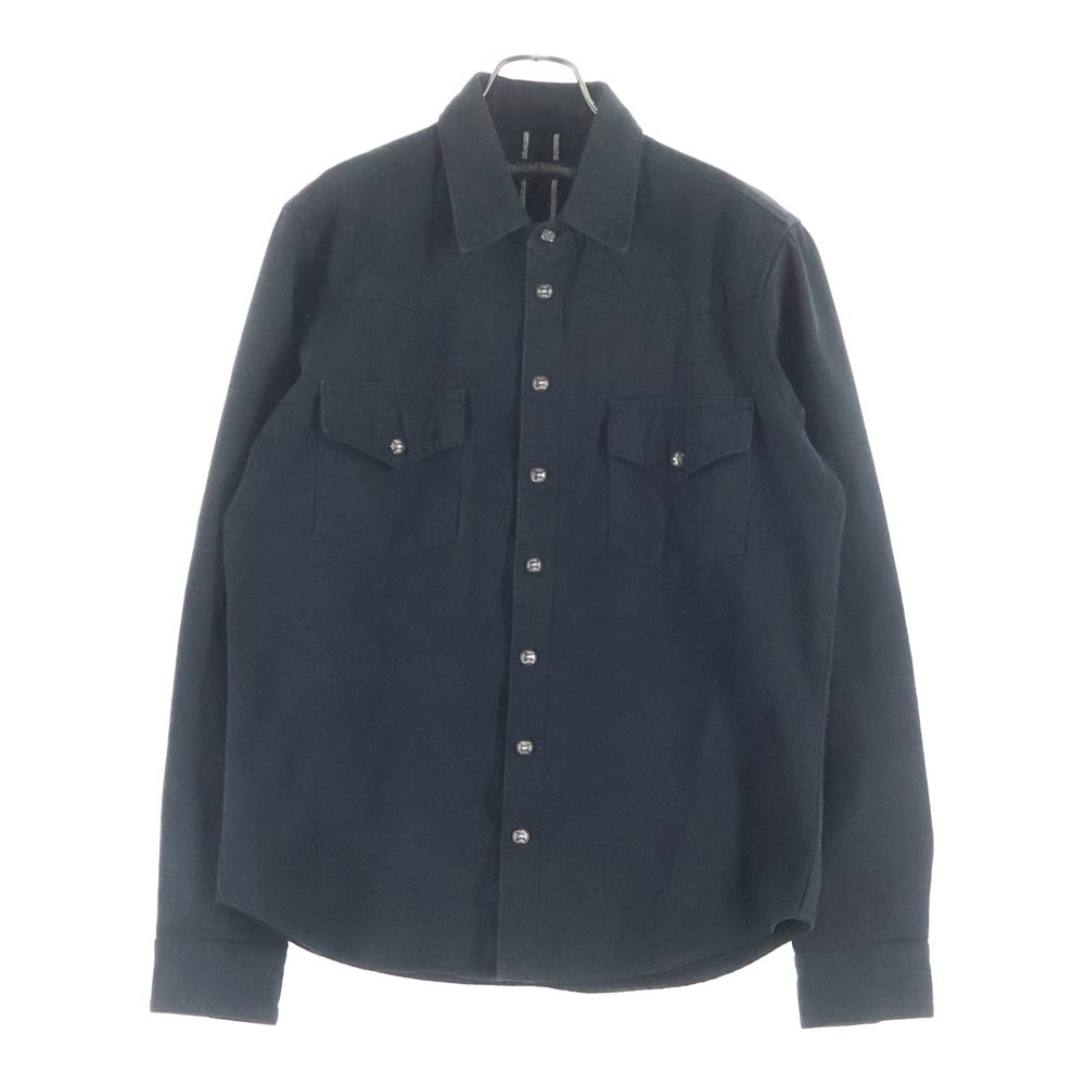 袖クロスパッチクロスボールボタンデニム長袖シャツ DENIM WESTERN/デニムウエスタン Bランク