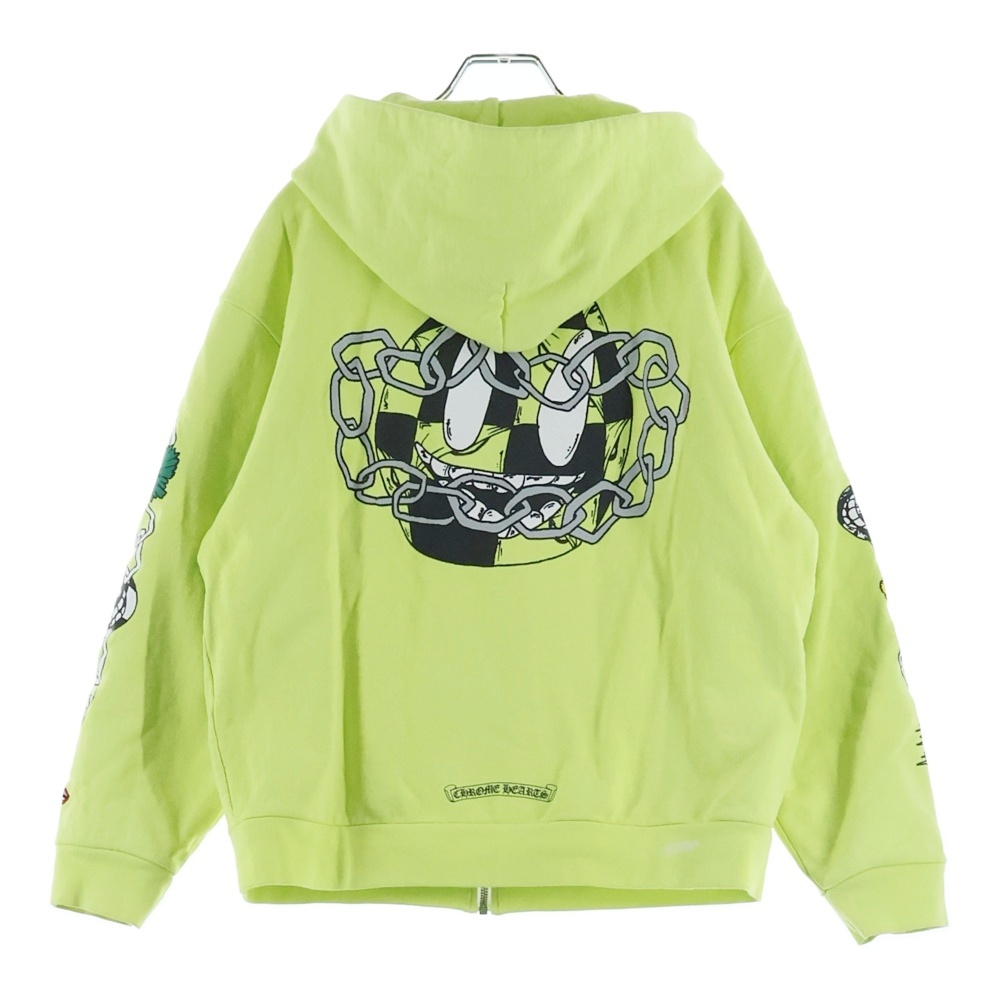 22AW×MATTY BOY PPO CHAIN GAME HOODIE マッティボーイ チェーンゲームリンク裏地サーマルジップアップパーカー ライムグリーン Bランク