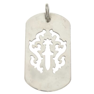 D TAG LRG DAGGER ヴァインダガーカットアウトドッグタグ ラージ ペンダントトップ シルバー BCA240 Bランク