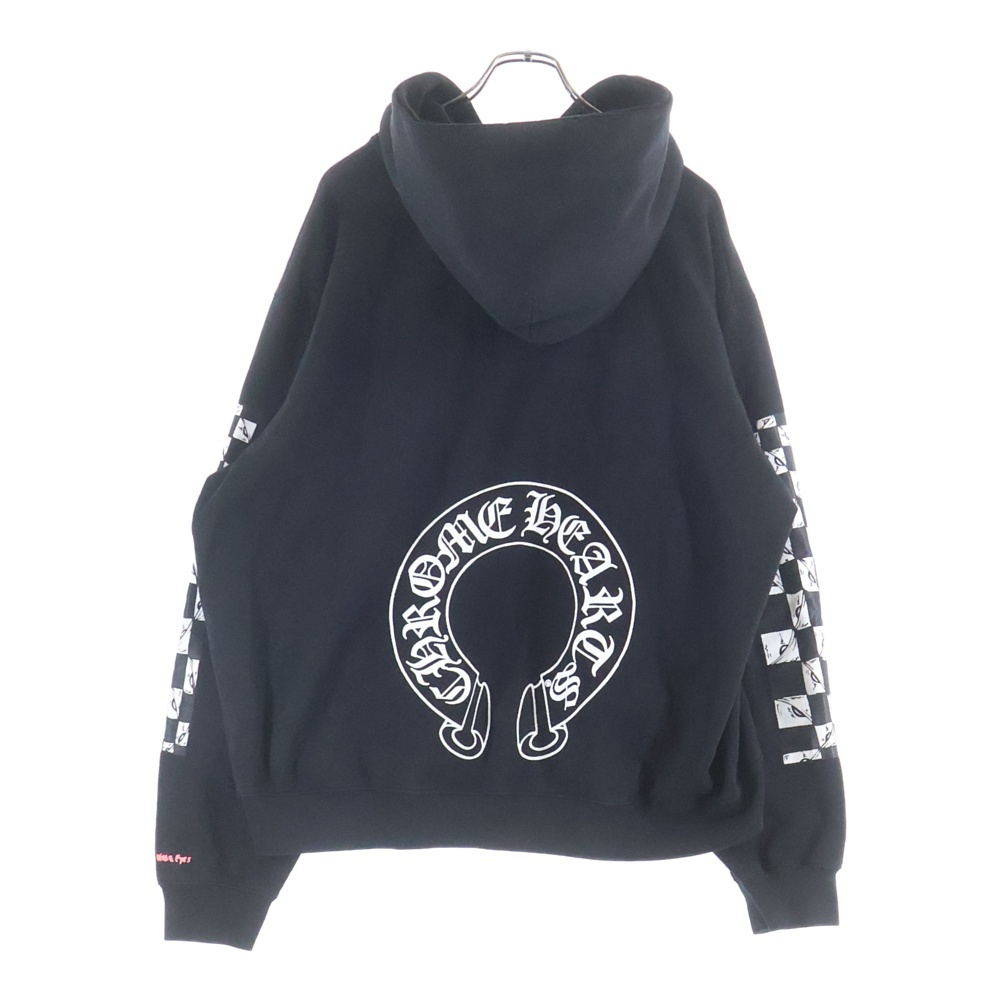 ×MATTY BOY 99eyes マッティボーイ 袖プリントバックホースシュー ダブルフード プルオーバーパーカー ブラック Aランク