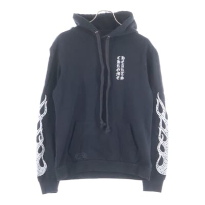 SWTSHRT PLVR ファイヤーパターン プルオーバースウェットパーカー フーディ ブラック Bランク