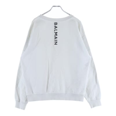 ラバーワッペン バックロゴプリント クルーネック プルオーバー スウェット トレーナー ホワイト JS047BB16 Bランク