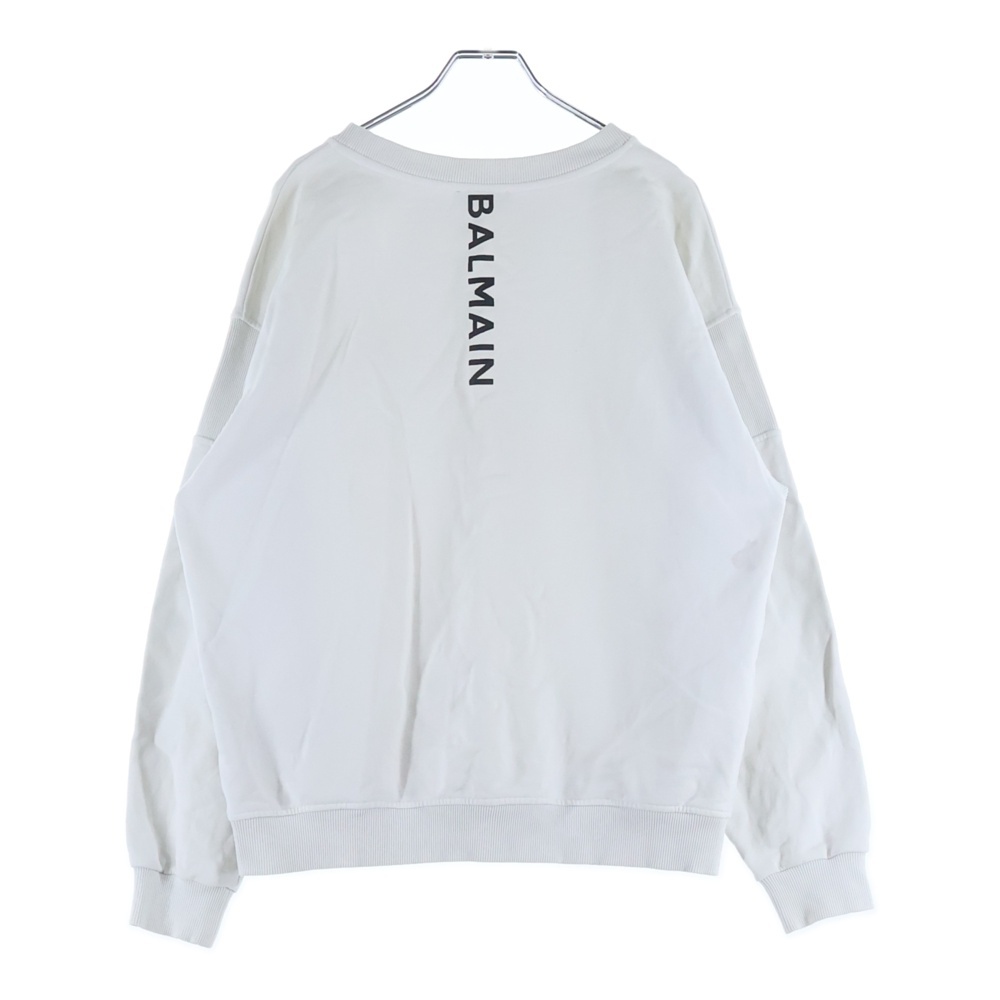 ラバーワッペン バックロゴプリント クルーネック プルオーバー スウェット トレーナー ホワイト JS047BB16 Bランク