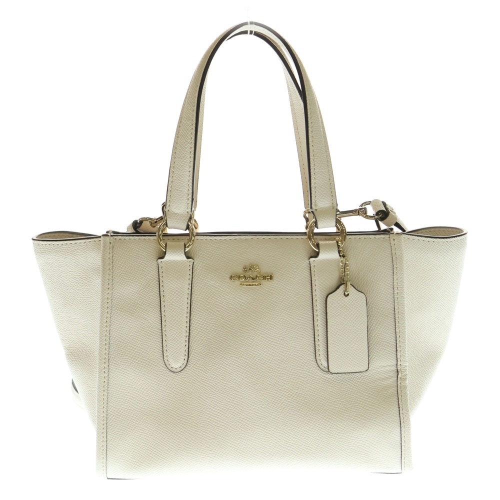 クロスビー レザー 2WAY ハンド ショルダーバッグ ホワイト F11925 Bランク