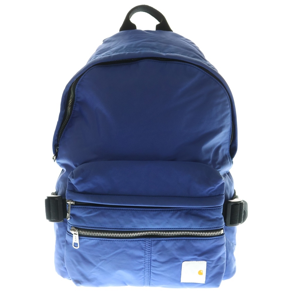 ×CARHARTT WIP カーハート マルチポケット ロゴデザインパッチ バックパック リュックサック ブルー Bランク