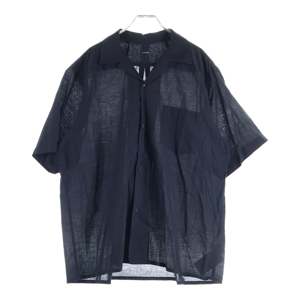 KHADI コットン 半袖オープンカラーシャツ ブラック Z01-02017 Bランク