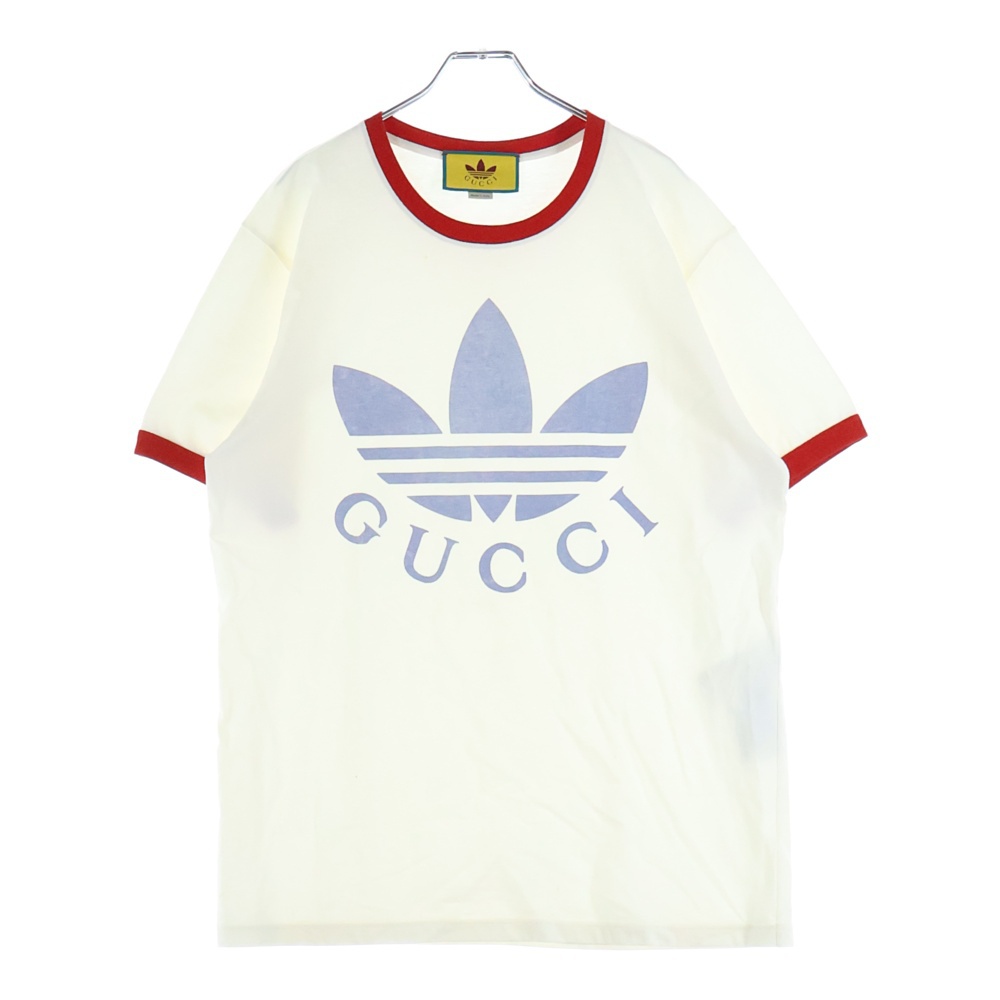 ×adidas アディダス トレフォイルロゴ トリムTシャツ ホワイト 702612 XJEB1 Bランク