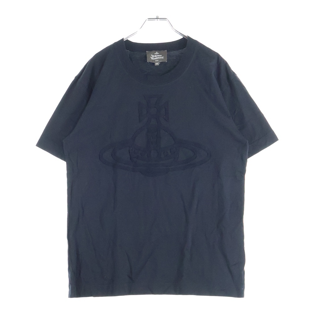 オーブ刺繍 クルーネック半袖Tシャツ カットソー ブラック 219038 5113 Bランク
