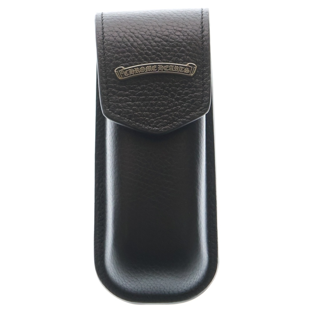 クロムハーツ スクロールラベル ハード アイウェア レザーケース