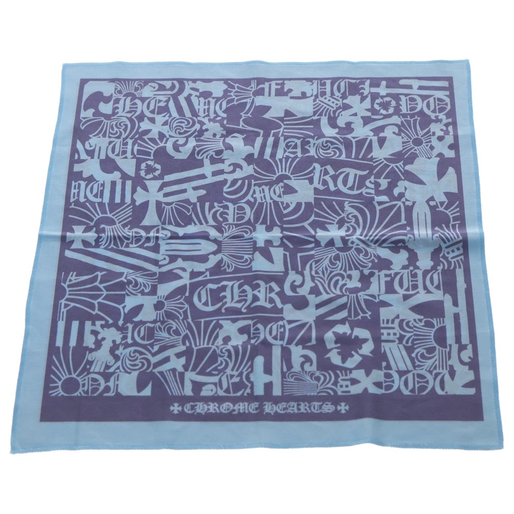 ロゴプリント 総柄 アイウェアクロス ブルー Bランク